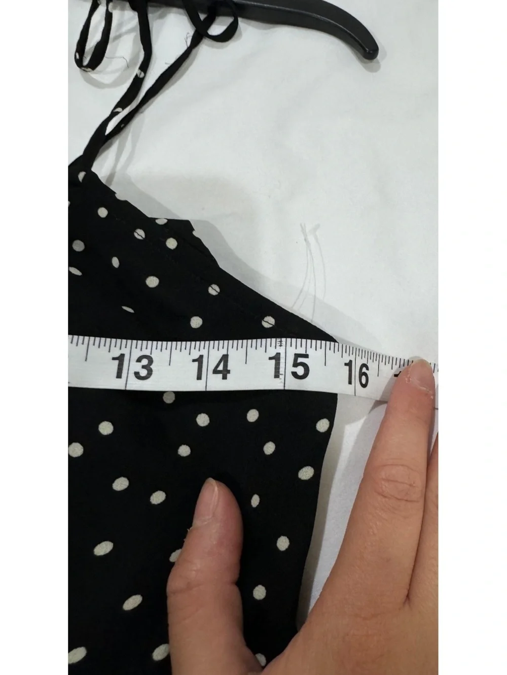 Abercrombie & Fitch Polka Dot Tie-Strap Maxi Dress Black & White Small